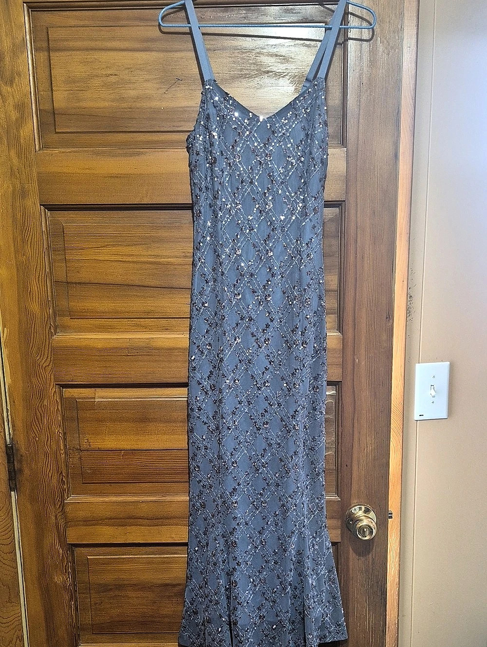 LIKELY Brigid Dress Sequin Maxi Dress in Blue Size 00 NWT